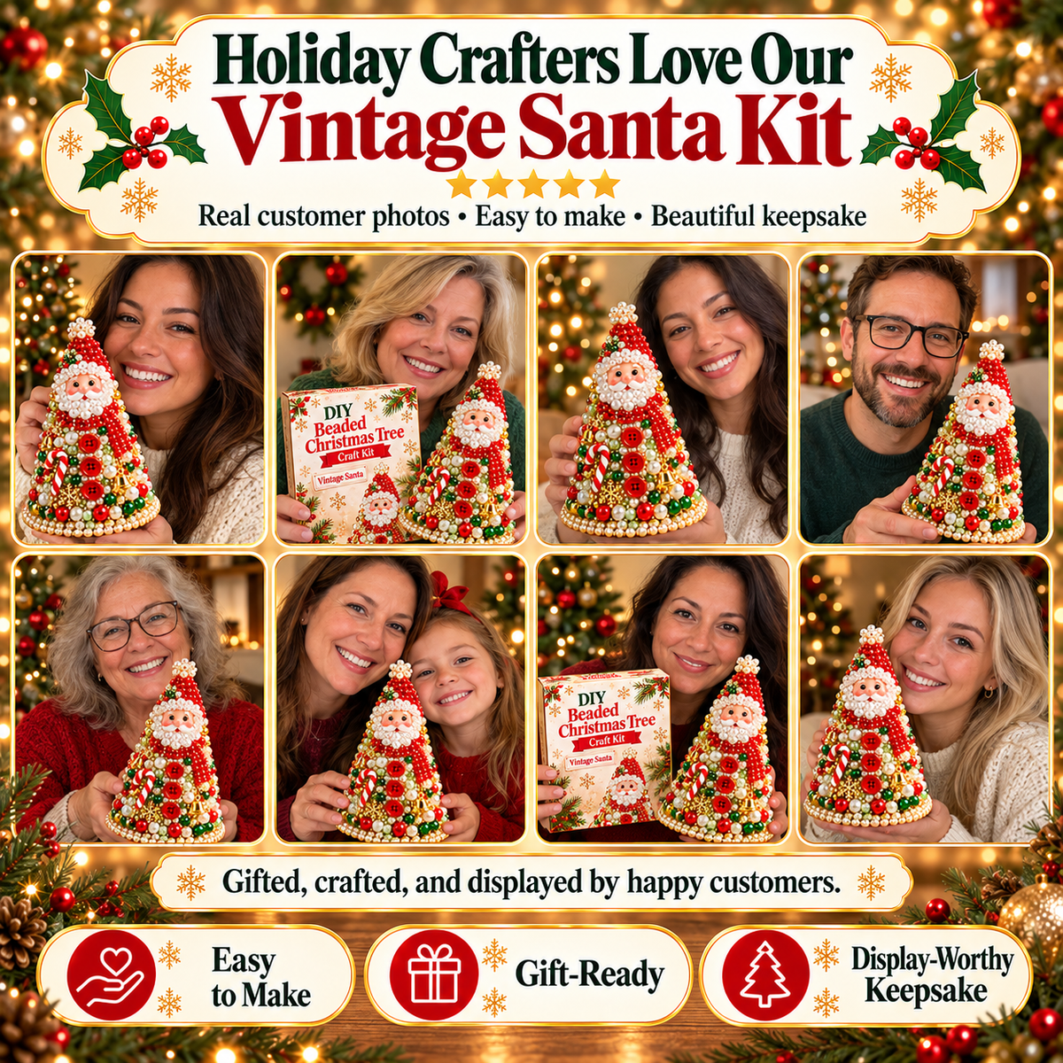 DIY Beaded Christmas Tree Craft Kit