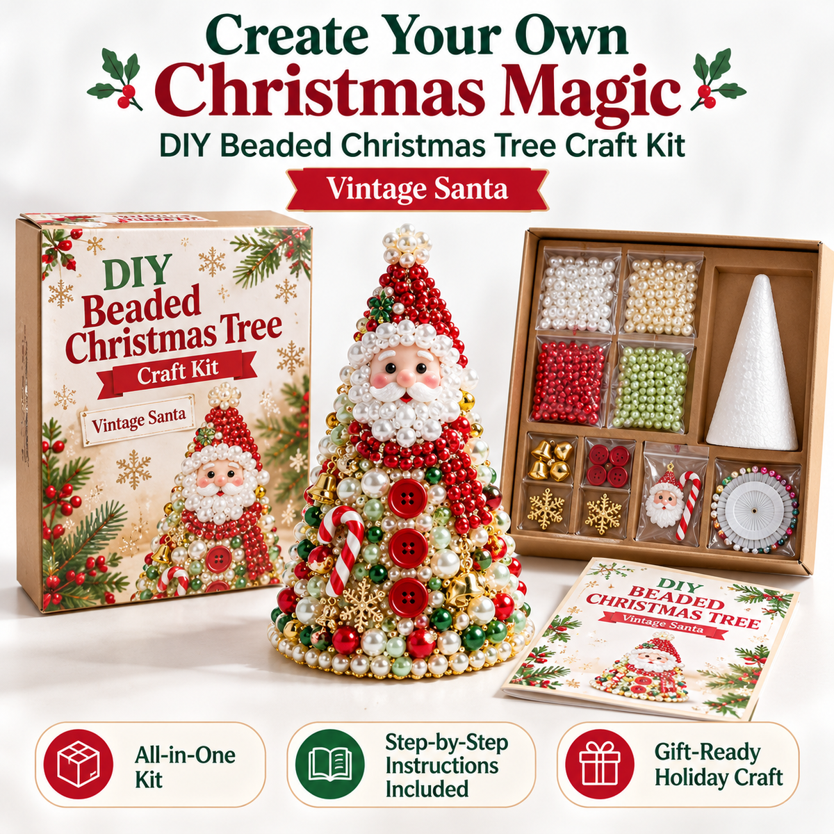 DIY Beaded Christmas Tree Craft Kit