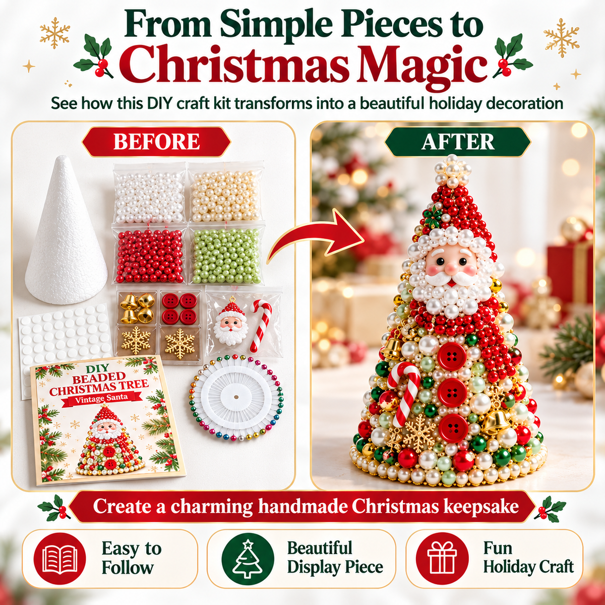 DIY Beaded Christmas Tree Craft Kit