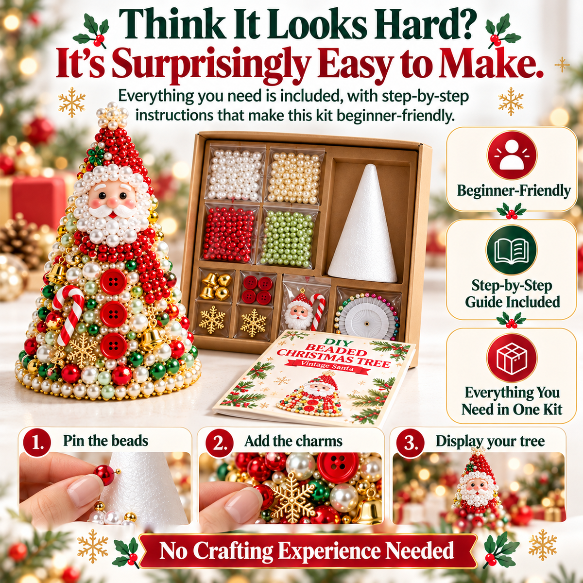 DIY Beaded Christmas Tree Craft Kit