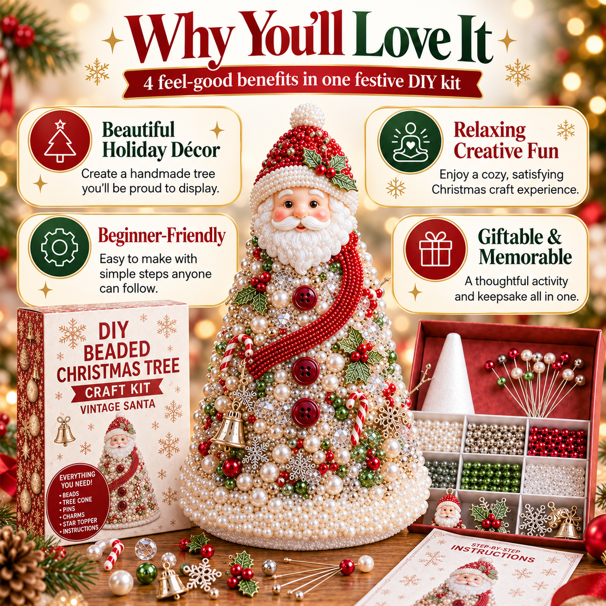 DIY Beaded Christmas Tree Craft Kit